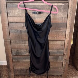 Kendall & Kylie Black Satin Mini Dress